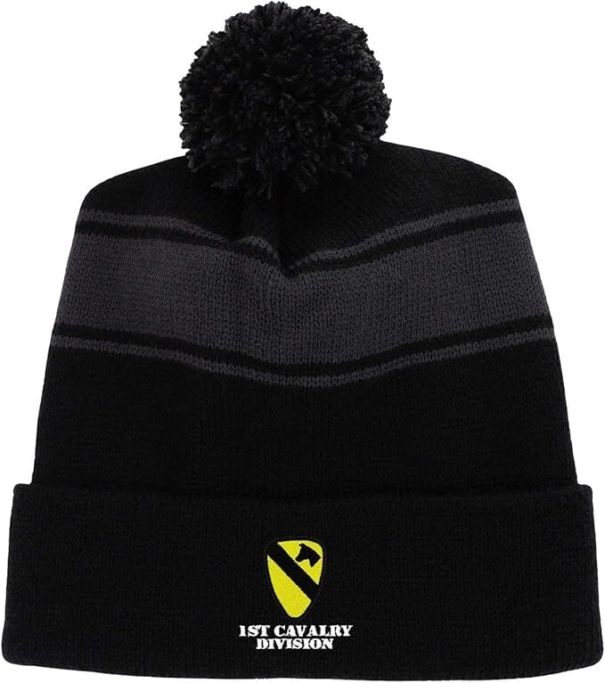 1st Cavalry Division Embroidered Scarf & Pom Beanie Hats and Caps PB.0023