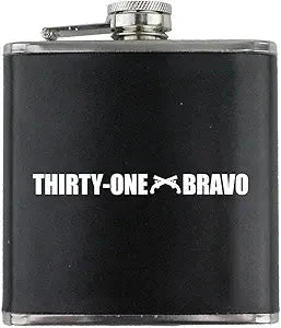 Army Military Police MOS 31B Veteran Leather Wrapped 6oz. Flask Flasks 