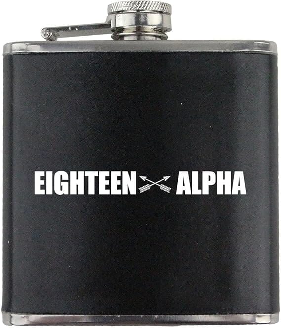 Army Special Forces MOS 18A Veteran Leather Wrapped 6oz. Flask Flasks 