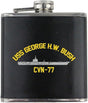 Navy Carrier George H.W. Bush CVN 77 Leather Wrapped 6oz. Flask Flasks 