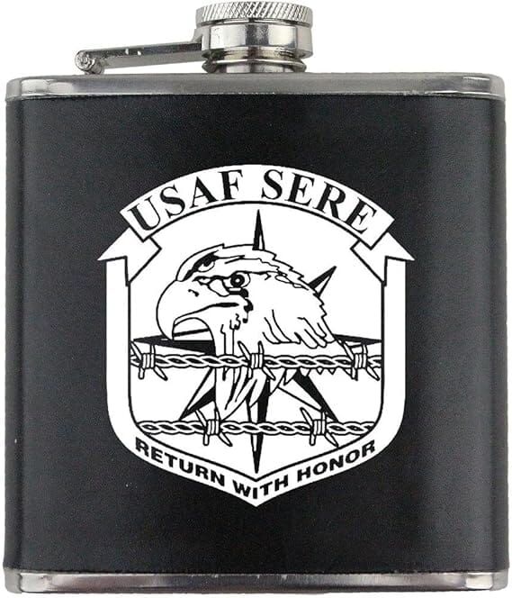 SERE Air Force Veteran Leather Wrapped 6oz. Flask Flasks 