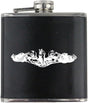 Submarine Warfare Badge Navy Veteran Leather Wrapped 6oz. Flask Flasks 