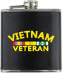 Vietnam Veteran Ribbons Leather Wrapped 6oz. Flask Flasks 