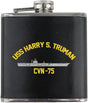 Navy Carrier Harry S. Truman CVN 75 Leather Wrapped 6oz. Flask Flasks 