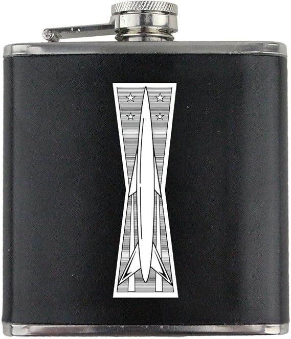 Missile Man Badge Air Force Veteran Leather Wrapped 6oz. Flask Flasks 