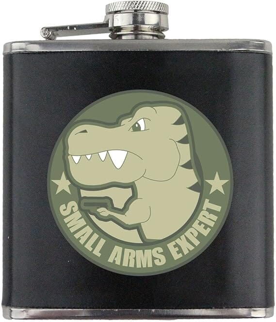 Funny Small Arms Expert Air Force Leather Wrapped 6oz. Flask Flasks 