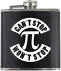 Pi Can't Stop Won't Stop National Pi Day Stainless Steel Leather Wrapped 6oz. Flask Flasks 