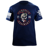 75th Ranger Skull and Snake Graphic T-shirt Shirts 87253-S-NAVY