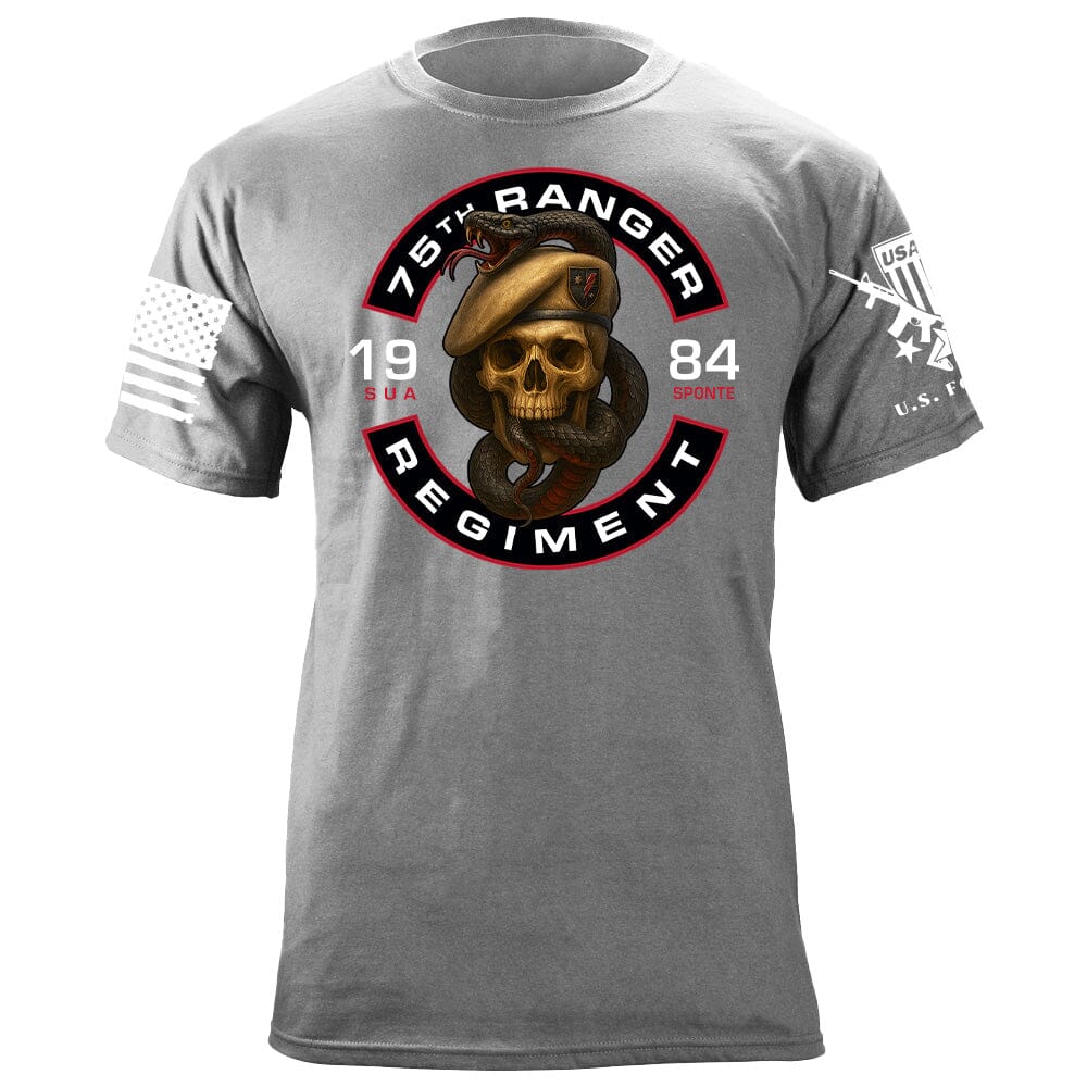 75th Rangers Regiment Skull & Snake T-Shirt Shirts 86382-S-HG