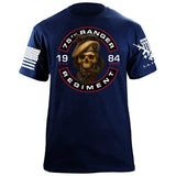 75th Rangers Regiment Skull & Snake T-Shirt Shirts 86382-S-NAVY