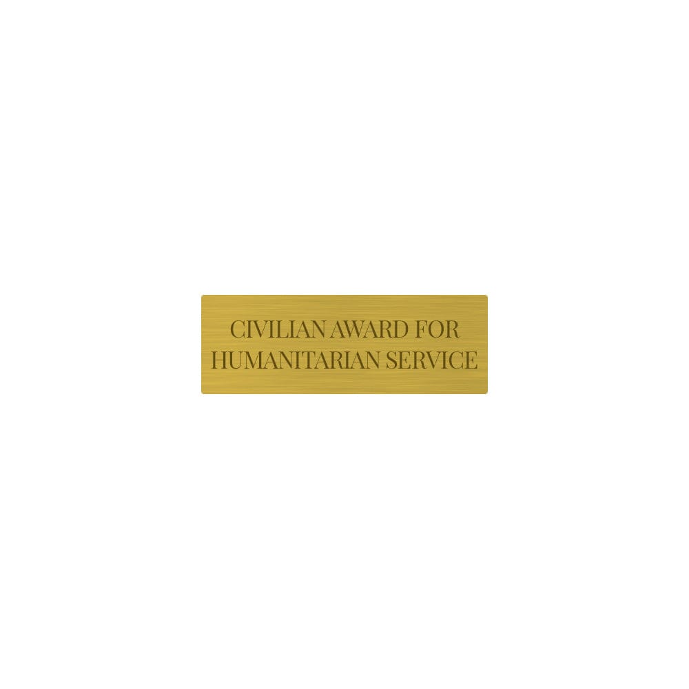 Engraving Plate - Medal Nameplate .5" x 1.5" Civilian Award for Humanitarian Service Medal Token 