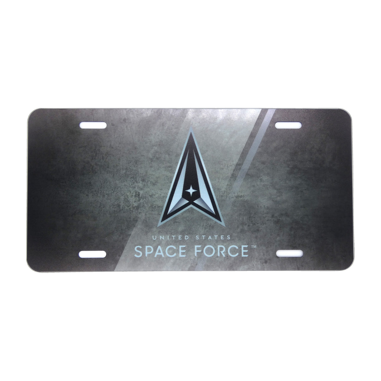 Space Force Diagonal Decorative License Plate