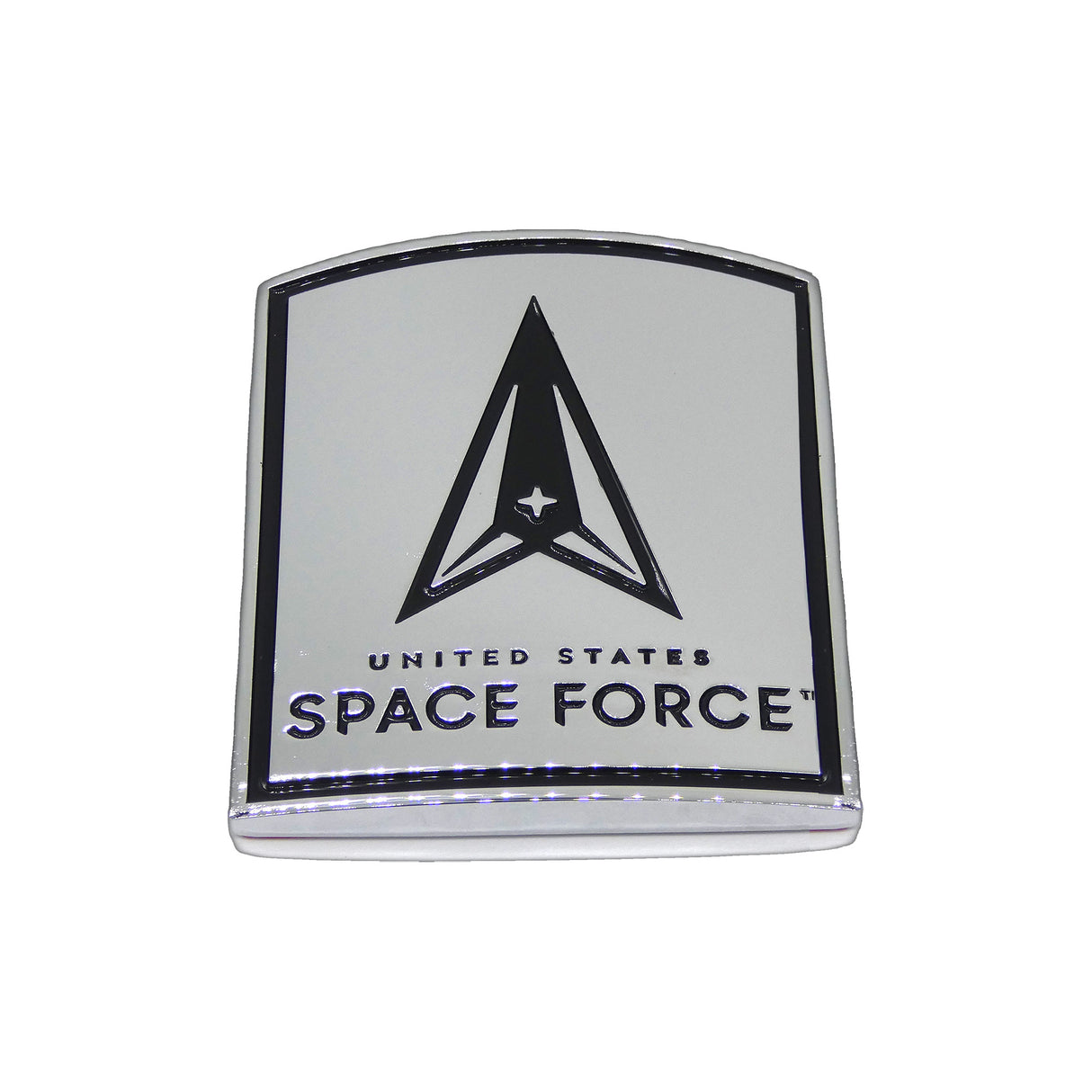 Space Force Chrome Square Auto Emblem