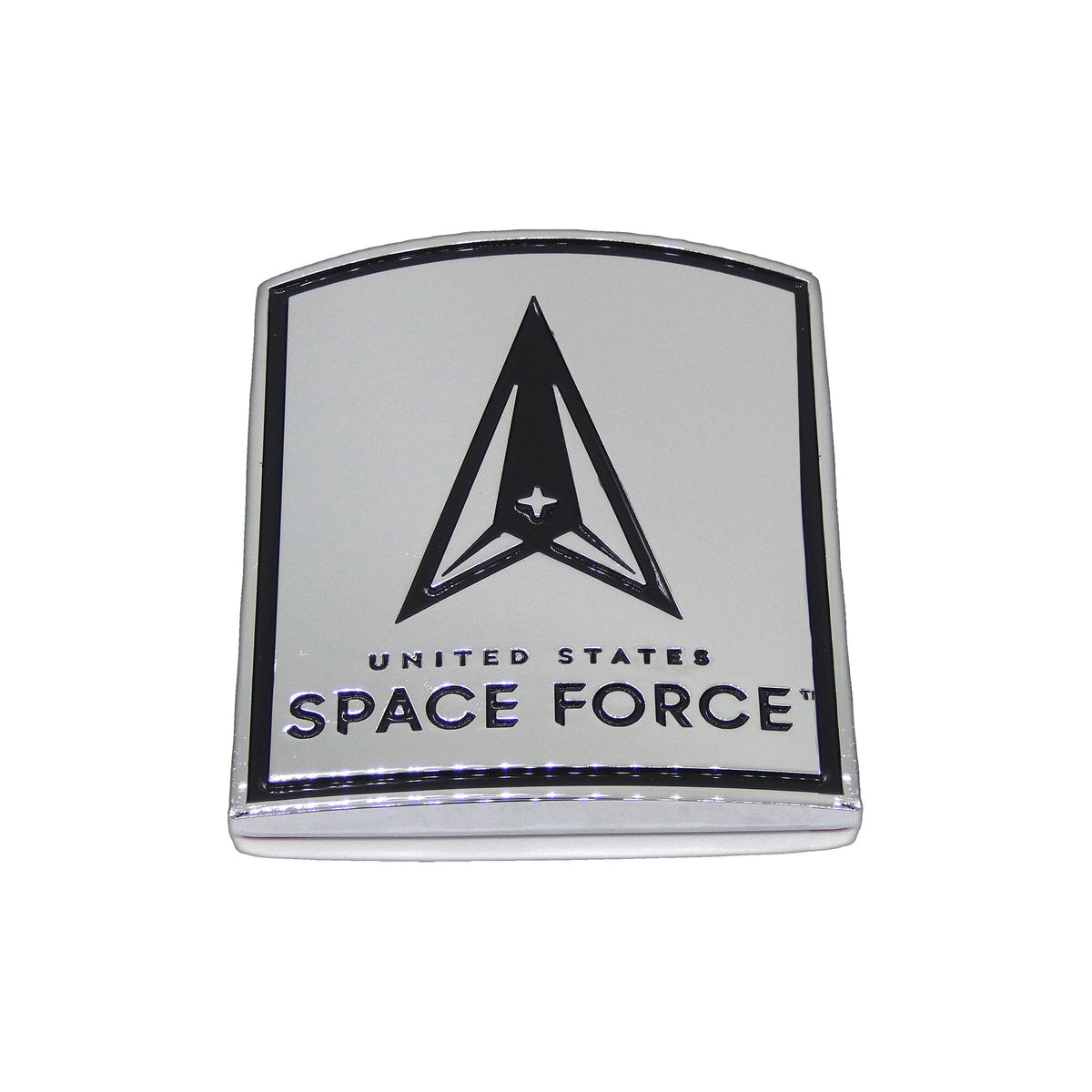 Space Force Chrome Square Auto Emblem Stickers and Decals 