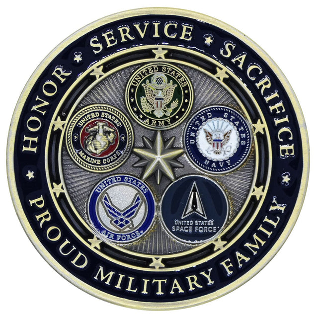 Proud Military Family Coin front