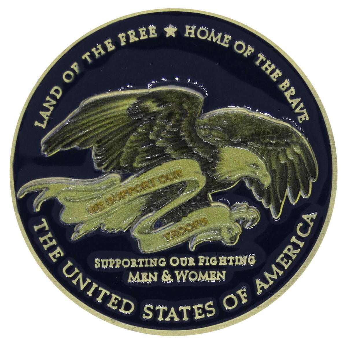 We Support Our Troops Coin back