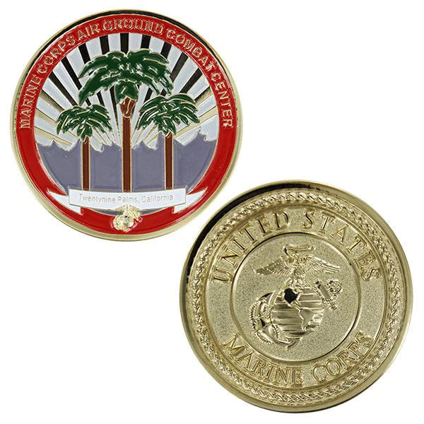 1-3/4" Marine Corp Base 29 Palms W/Sleeve Coin Challenge Coins 