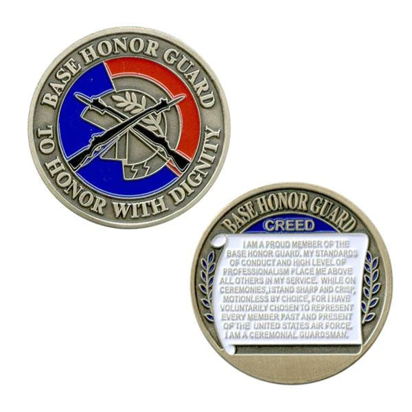 1-1/2" Air Force Base Honor Guard W/Sleeve Coin Challenge Coins 