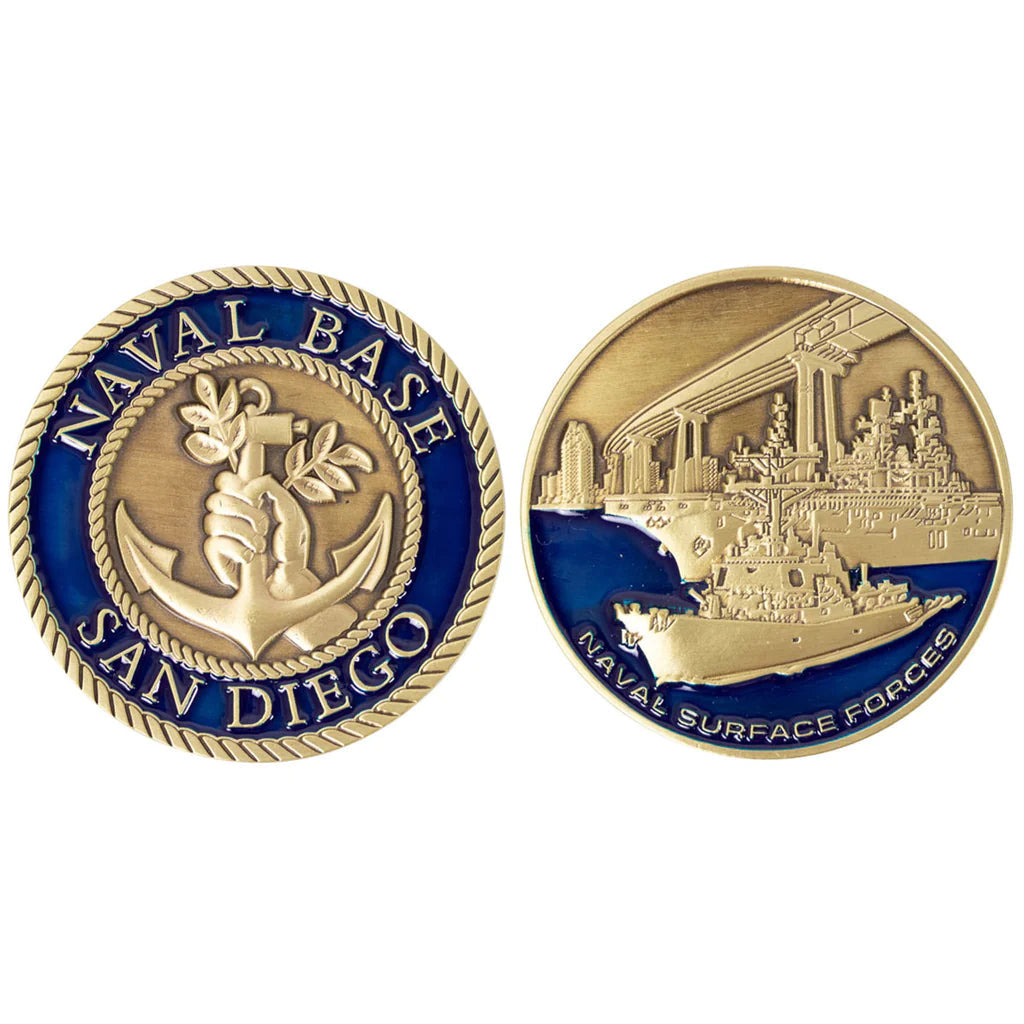 2 Inch Naval Base San Diego Coin Challenge Coins 