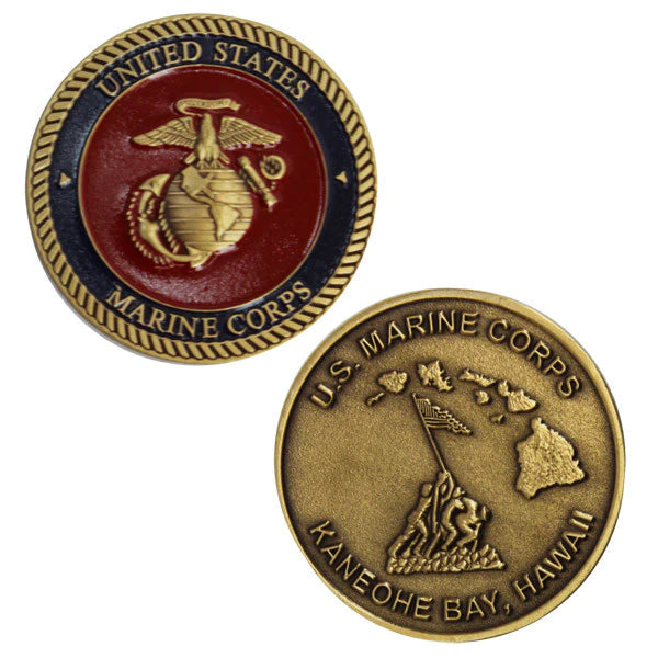 1 1/2 US Marine Corps Kaneohe Bay Hawaii W/Sleeve Coin | USAMM