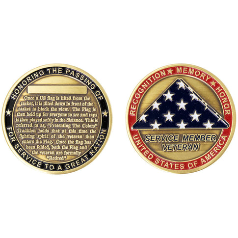 2 Inch USA Presenting The Flag Coin