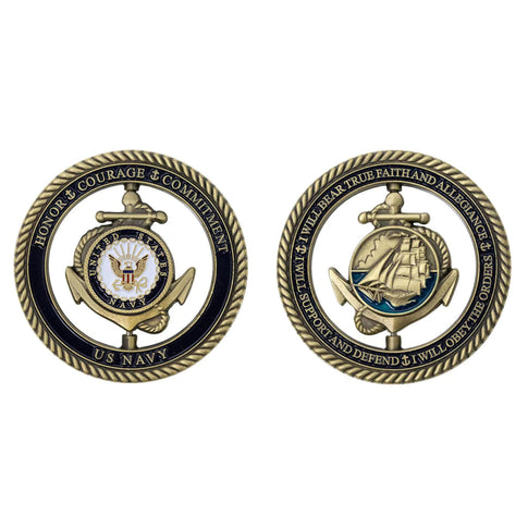 Spinner Navy Core Values Coin
