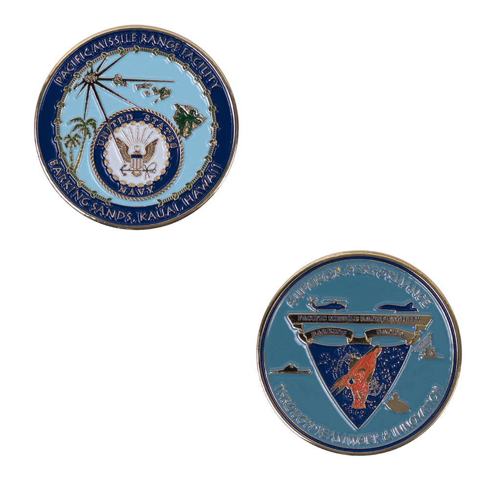 1 3/4" Pacific Missile Range Facility - Barking Sands Coin Challenge Coins 