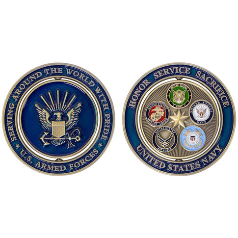 2 Inch Navy Proud Military Family Coin