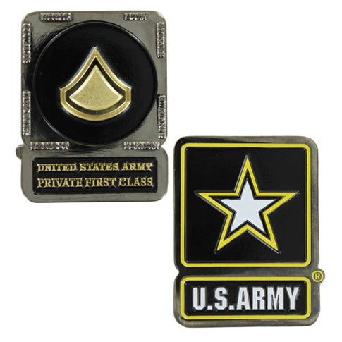 Army Private First Class W/Sleeve Coin