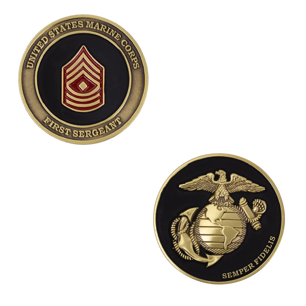 1.75" USMC Rank First Sergeant (New) Coin Challenge Coins 