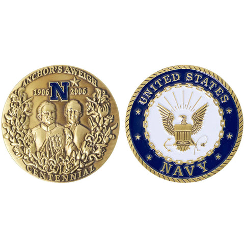 2 Inch US Navy Anchors Aweigh Centennial Coin