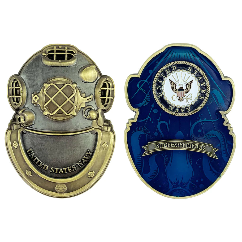 2 1/2" Navy Diver Helmet Coin Challenge Coins 