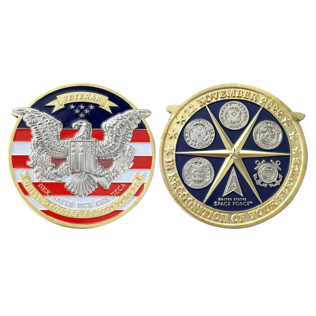 2 Inch US Veteran 2022 Coin Challenge Coins 