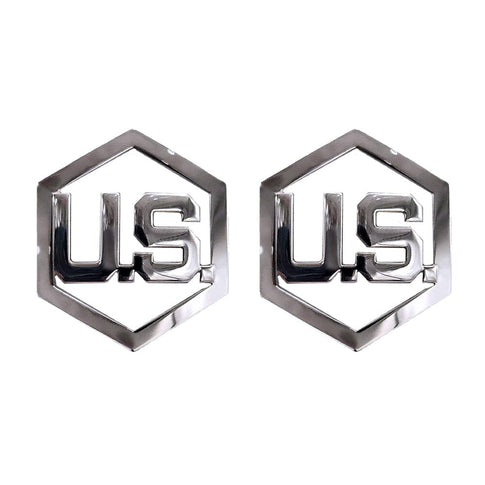 Space Force U.S. Letters Mirror Finish Collar Device Enlisted