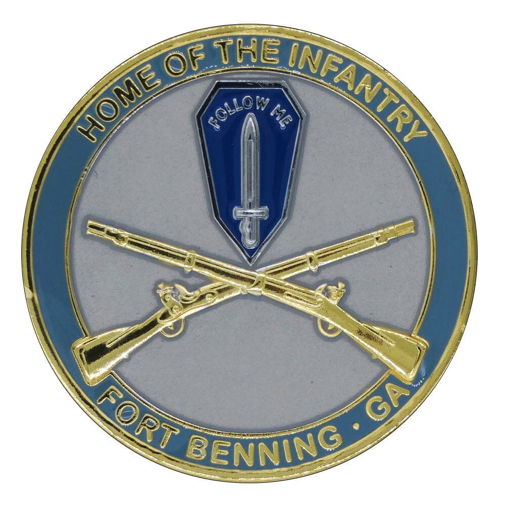 Home of Infantry Fort Benning, GA Engraveable Challenge Coin Challenge Coin Front