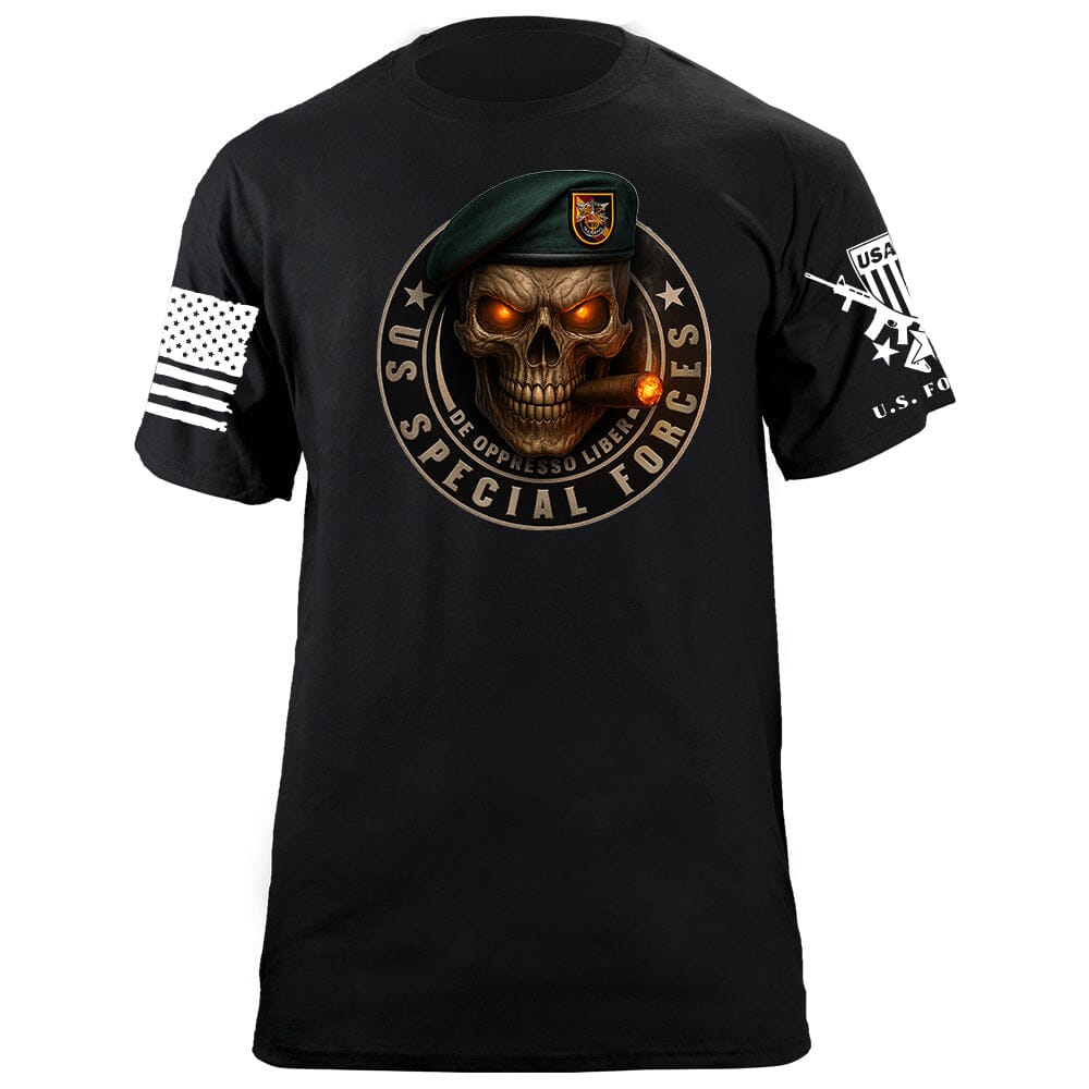 US Special Forces Skull T-Shirt Shirts 86291-S-BK