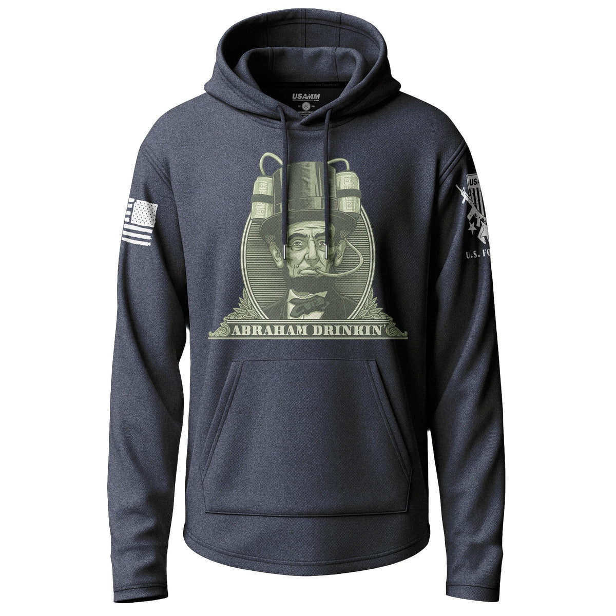 Abraham Drinkin Funny Lightweight Hoodie Lightweight Hoodie 90049-S-NAVY-THIN