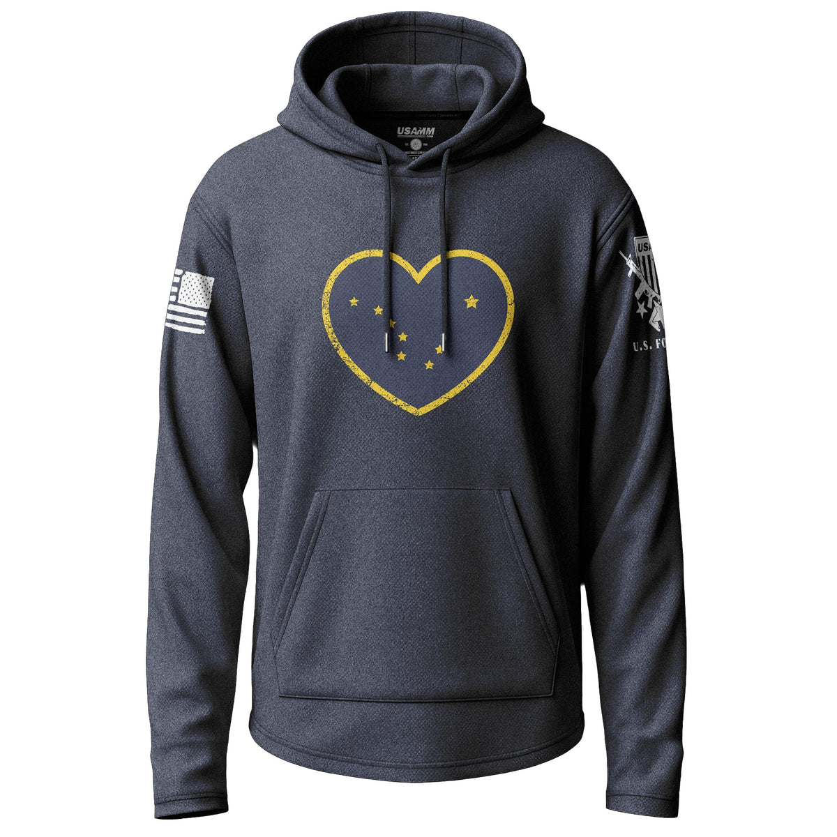 Alaska State Flag Heart Lightweight Hoodie Lightweight Hoodie 90083-S-NAVY-THIN