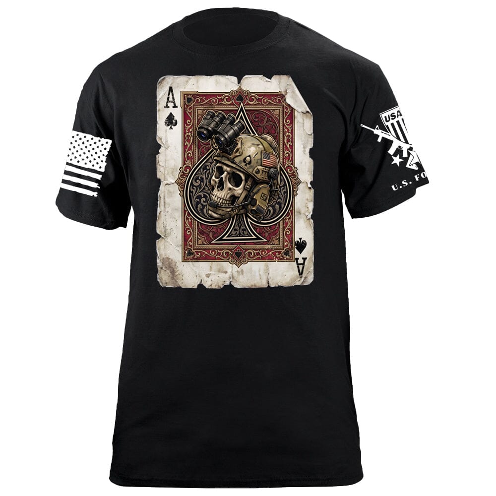 Ace of Spades Skull T-Shirt Shirts 88192-S-BK