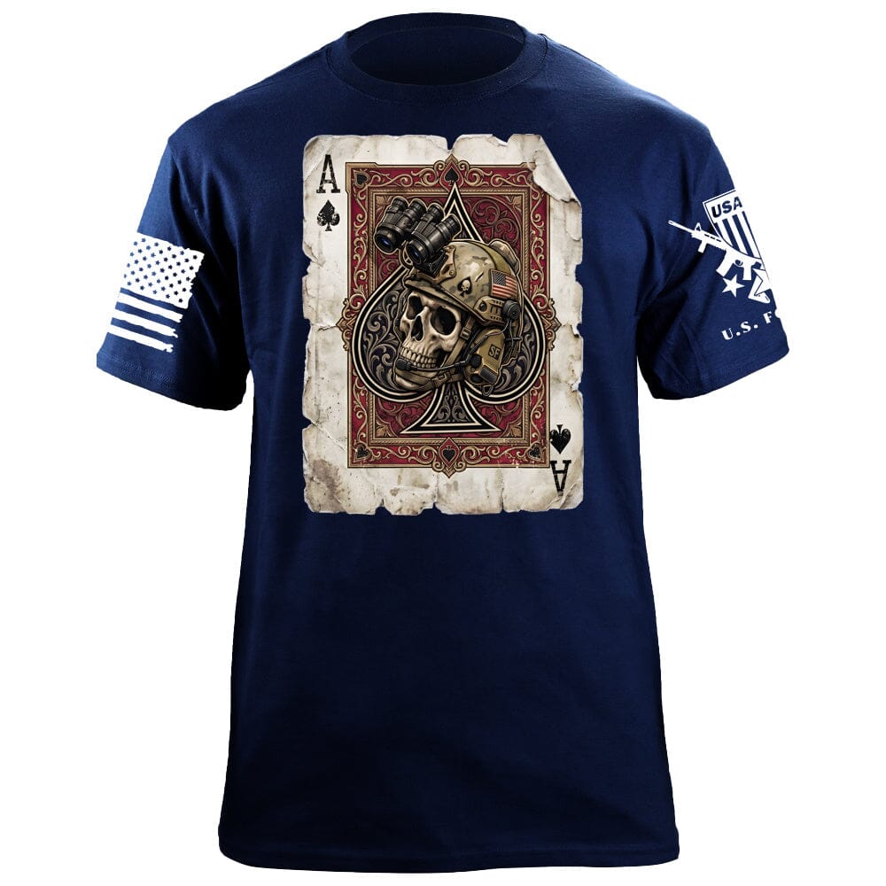 Ace of Spades Skull T-Shirt Shirts 88192-S-NAVY