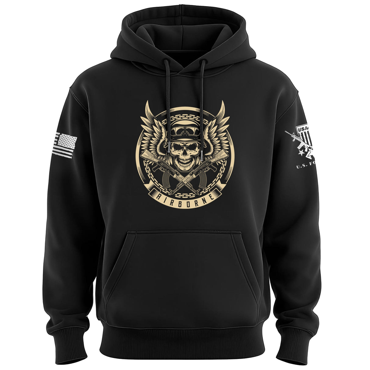 Airborne Chains Skull Hoodie Hoodies 100014-S-BK