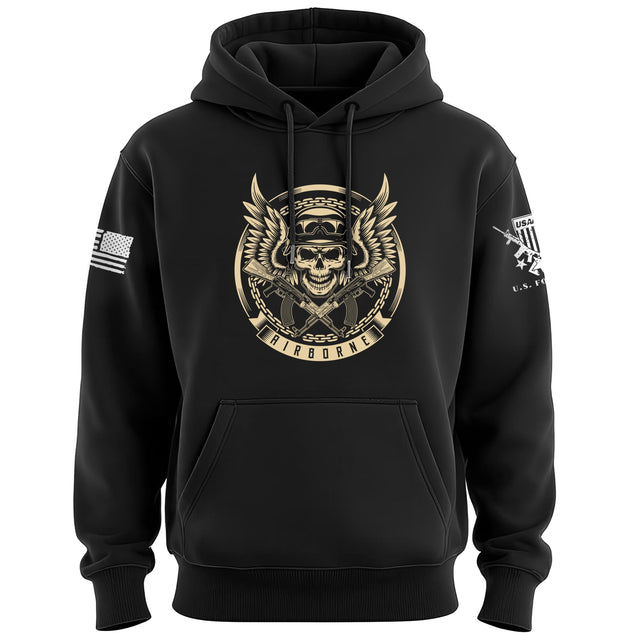 Airborne Chains Skull Hoodie Hoodies 100014-S-BK