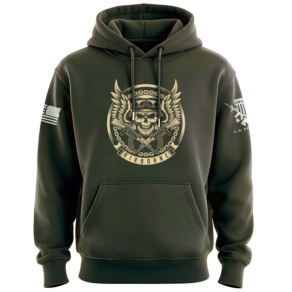 Airborne Chains Skull Hoodie Hoodies 100014-S-MG