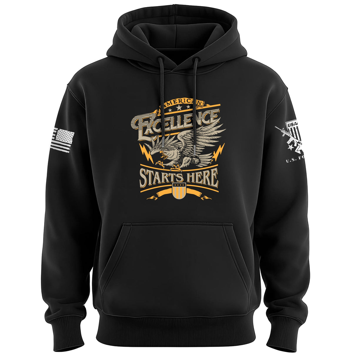 American Excellence Starts Here Hoodie Hoodies 100016-S-BK
