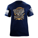 American Excellence Starts Here T-Shirt Shirts 87198-S-NAVY