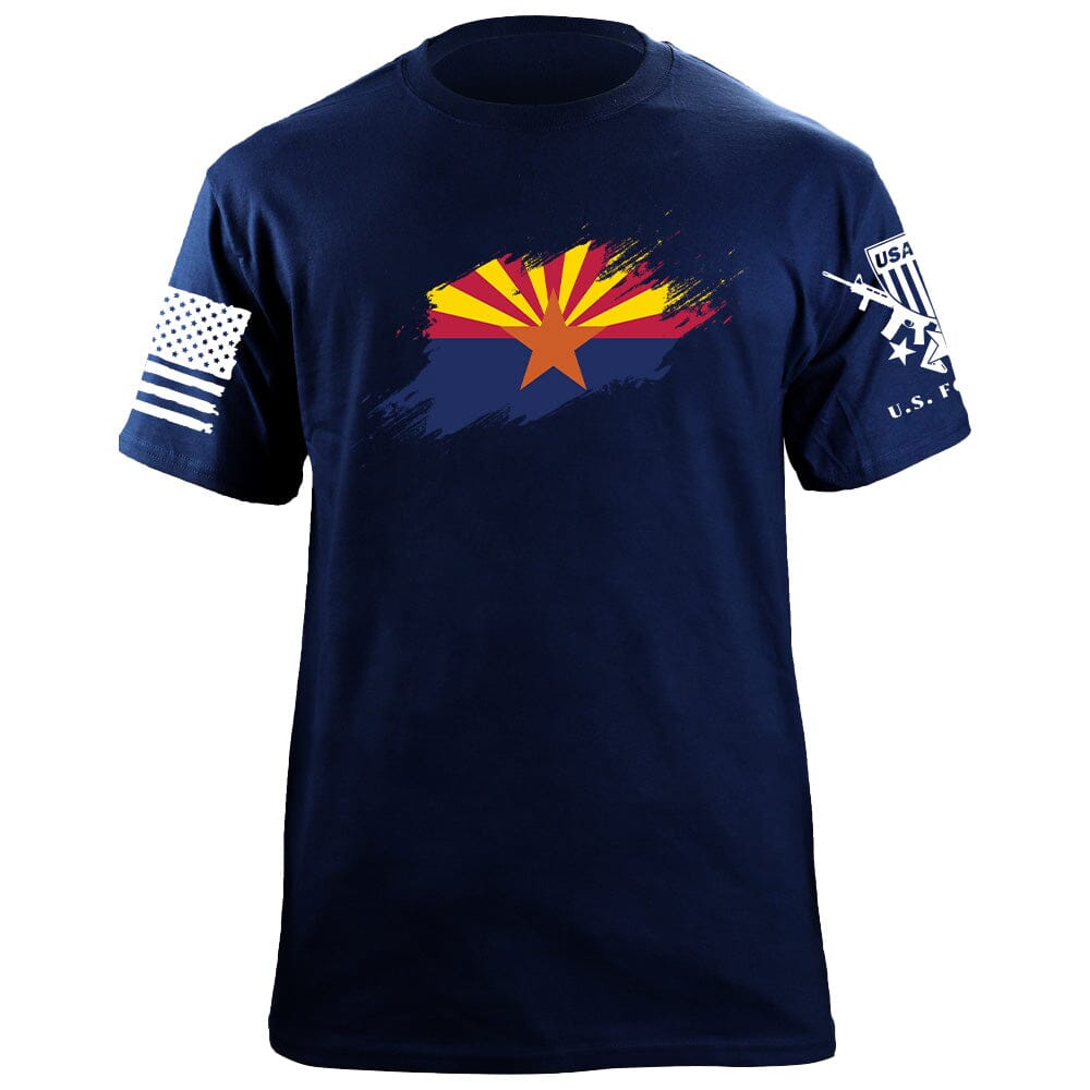 Arizona Flag Paint Swatch T-Shirt Shirts 87079-S-NAVY