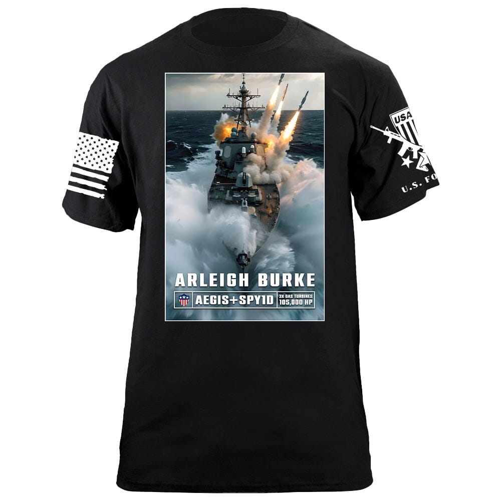 Arleigh-Burke Warship T-Shirt Shirts 88158-S-BK