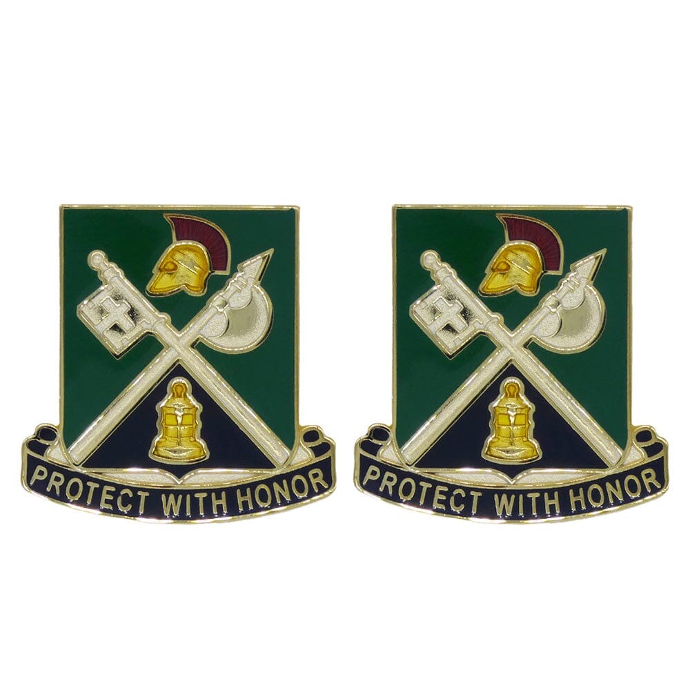 143rd Military Police Battalion Unit Crest: Protect With Honor - Sold in Pairs
