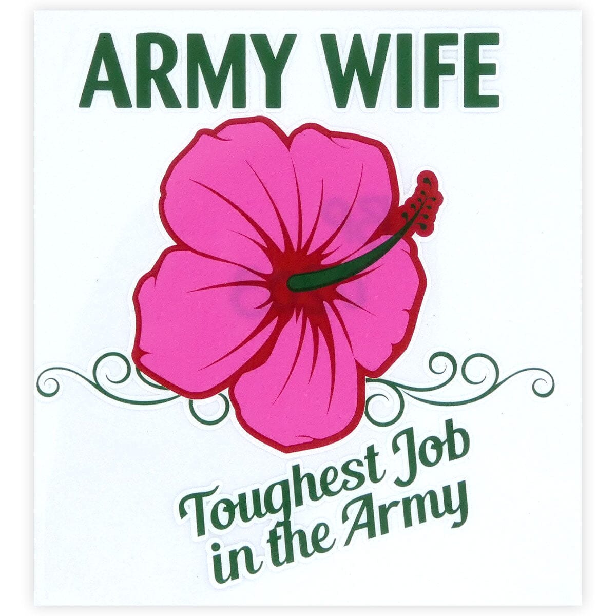 Army Wife Toughest Job In The Army Clear Decal Stickers and Decals 