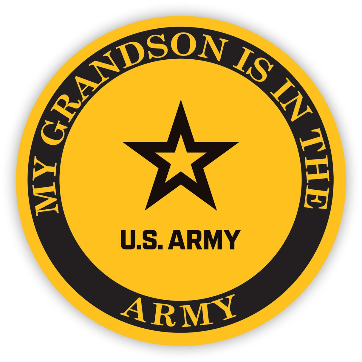 My Grandson Is In The Army With Star Clear Decal